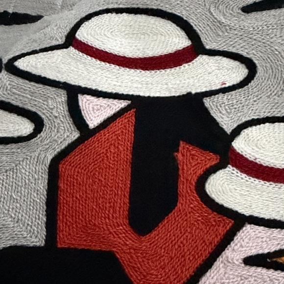 Ecuadorian Embroidered Indigenous Cotton Tote Bag Terracotta Earth Tones white - Picture 3 of 7